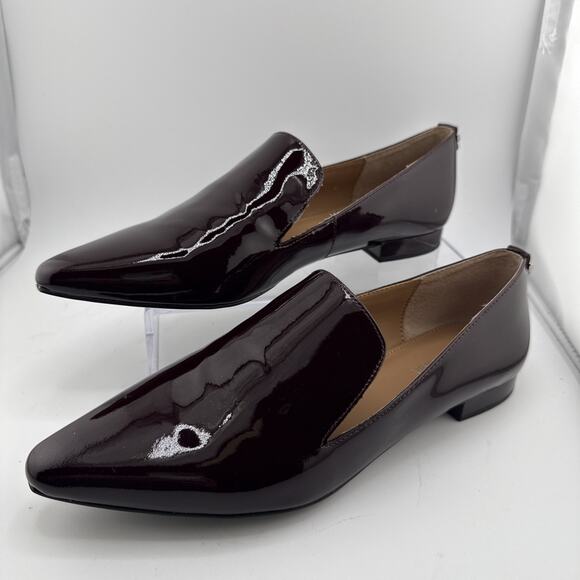 Calvin Klein Women’s Elin Oxblood Patent Leather Pointed Shoes Flats Sz 9 M NWB - Picture 4 of 10